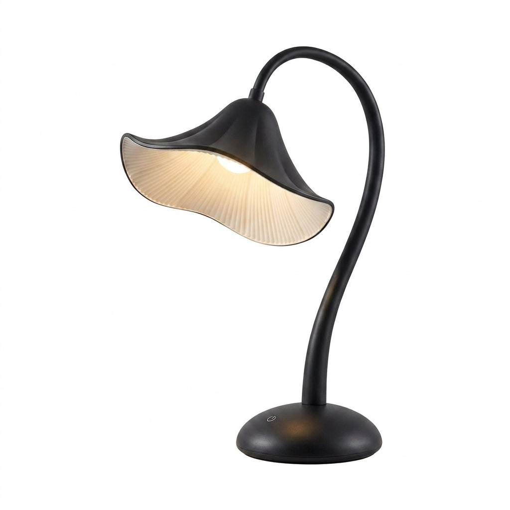 Zkussatq™ Petal Arc LED Table Lamp – Sculptural Flower Bedside Light, Dual White Reading & Nightstand Lamp