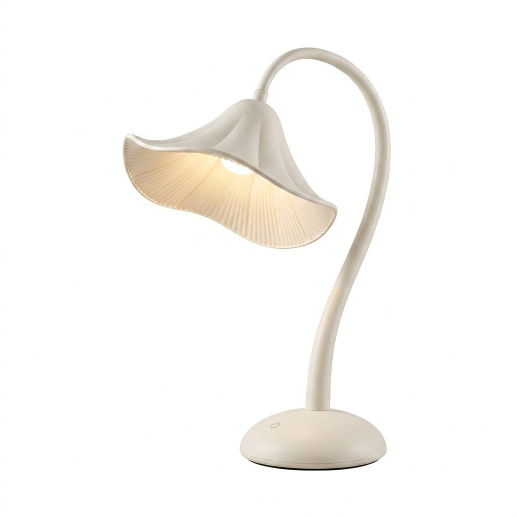 Zkussatq™ Petal Arc LED Table Lamp – Sculptural Flower Bedside Light, Dual White Reading & Nightstand Lamp