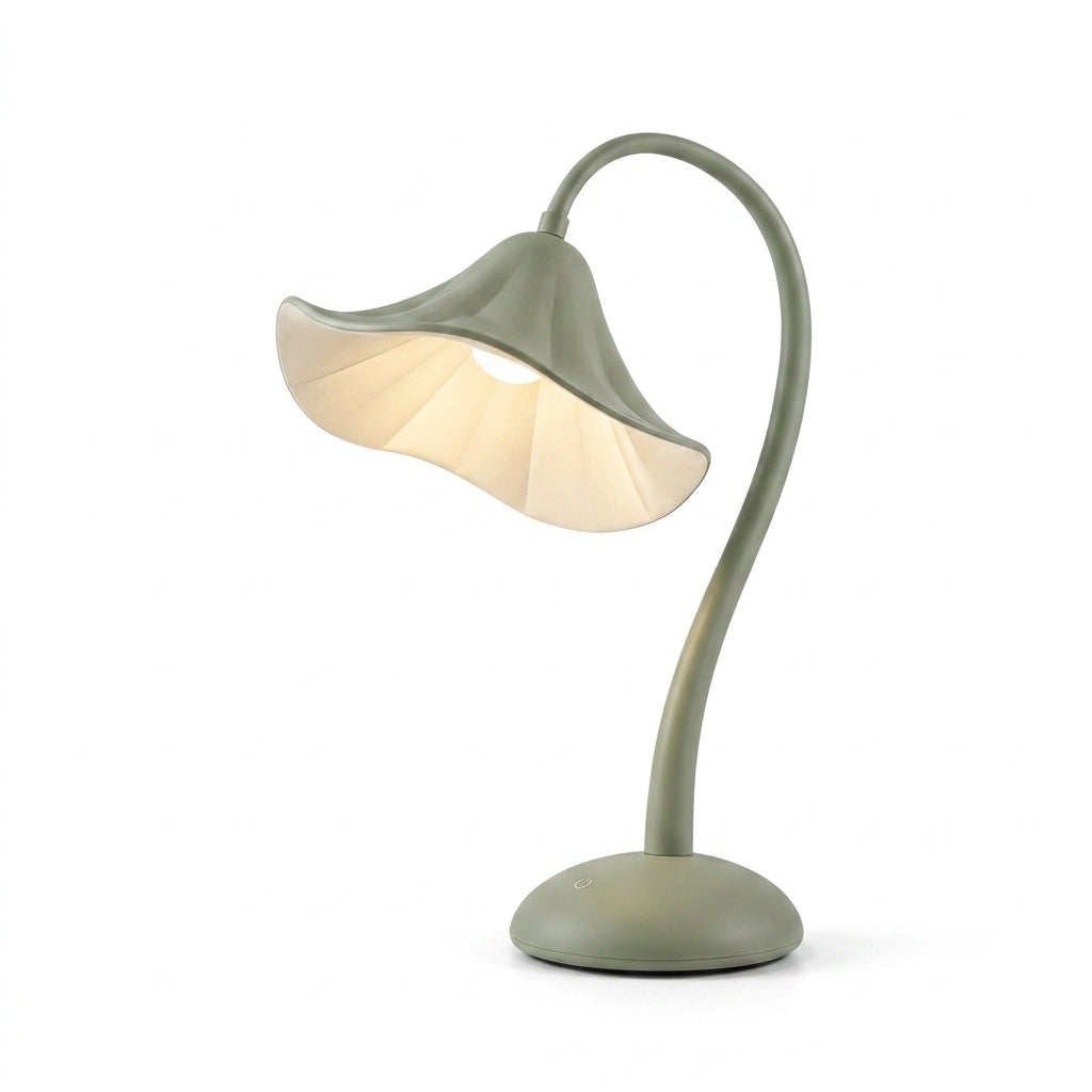Zkussatq™ Petal Arc LED Table Lamp – Sculptural Flower Bedside Light, Dual White Reading & Nightstand Lamp