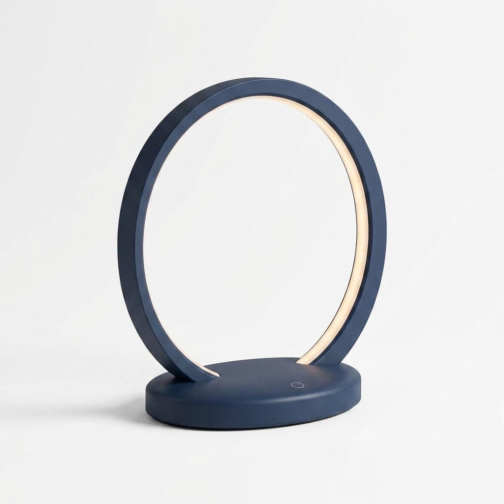 Zkussatq™ Halo Ring Bedside Lamp – Modern Circular LED Night Light & Minimalist Table Lamp