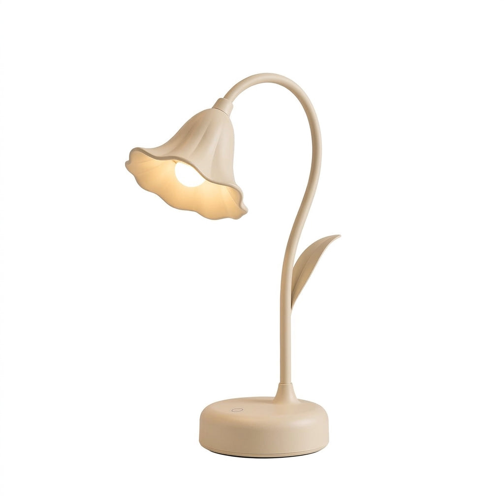 Zkussatq™ Lily Stem LED Reading Lamp – Vintage Floral Bedside Desk & Nightstand Light