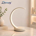 Zkussatq™ Crescent Arc Table Lamp – Curved LED Reading & Bedside Light