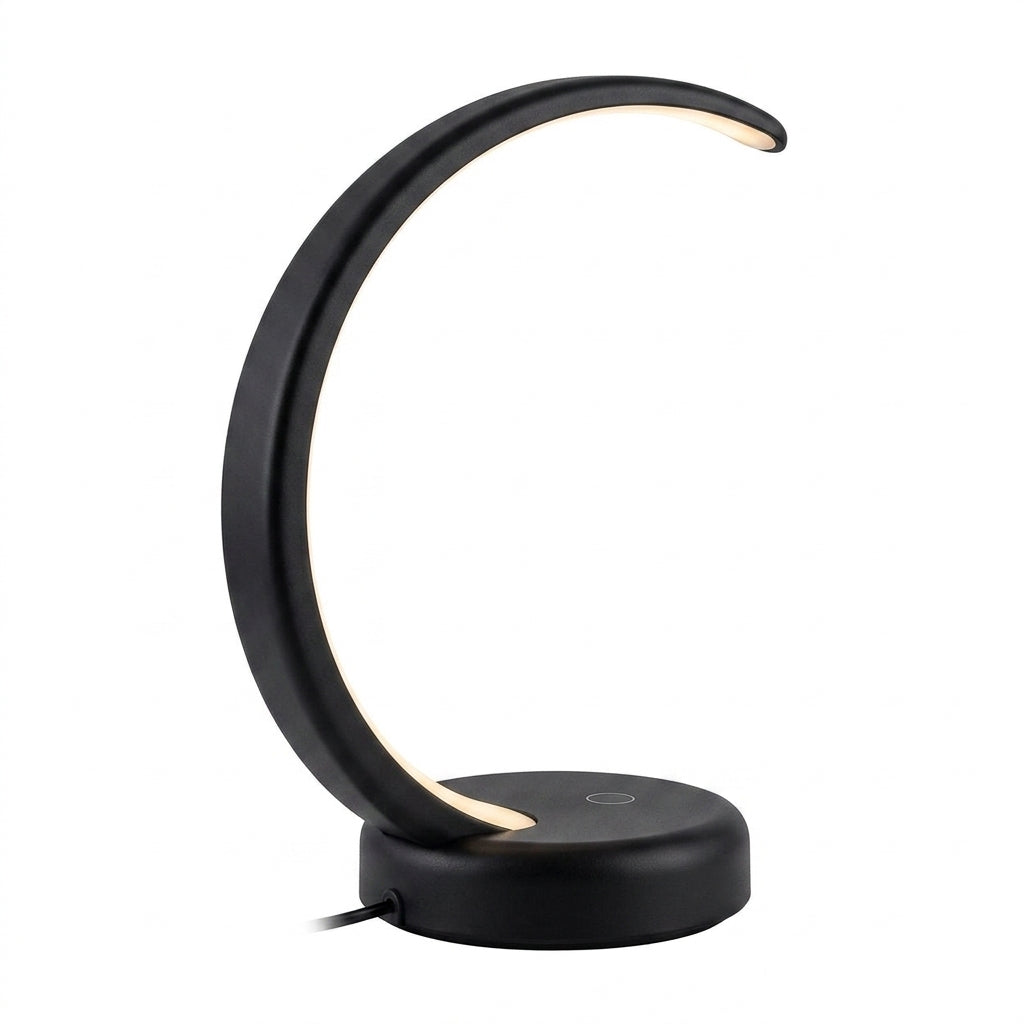 Zkussatq™ Crescent Arc Table Lamp – Curved LED Reading & Bedside Light