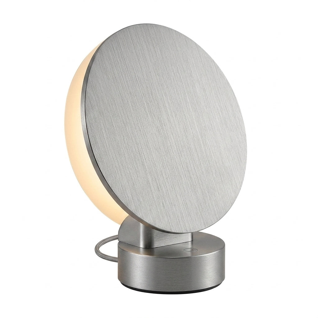 Zkussatq™ Eclipse Disc Table Lamp – Architectural LED Bedside & Accent Light
