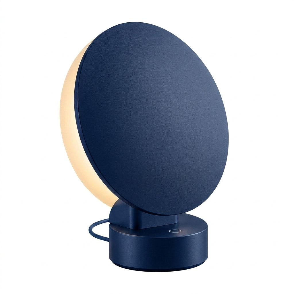Zkussatq™ Eclipse Disc Table Lamp – Architectural LED Bedside & Accent Light